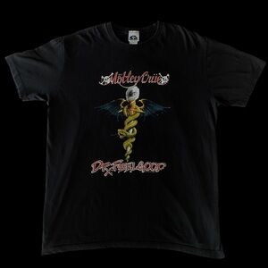 Y2K 2007 Vintage Vinyl Motley Crue Dr Feelgood Rock Band T Shirt Black Size XL